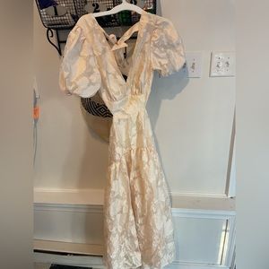 Cream open back dress
